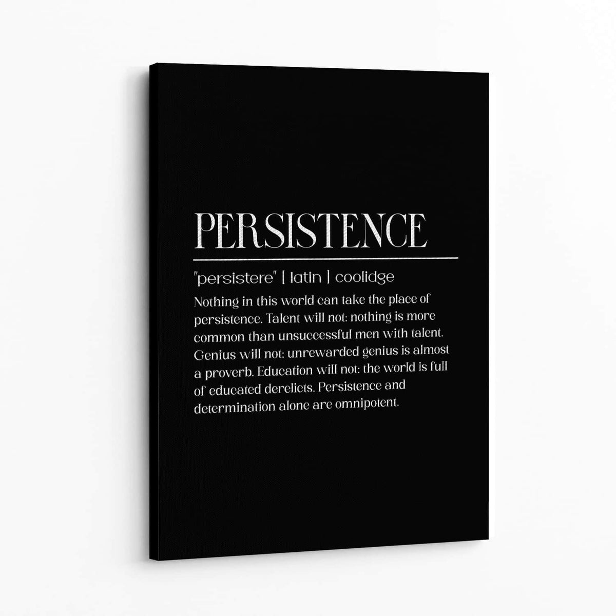 Persistence Black Wall Art — Canvas