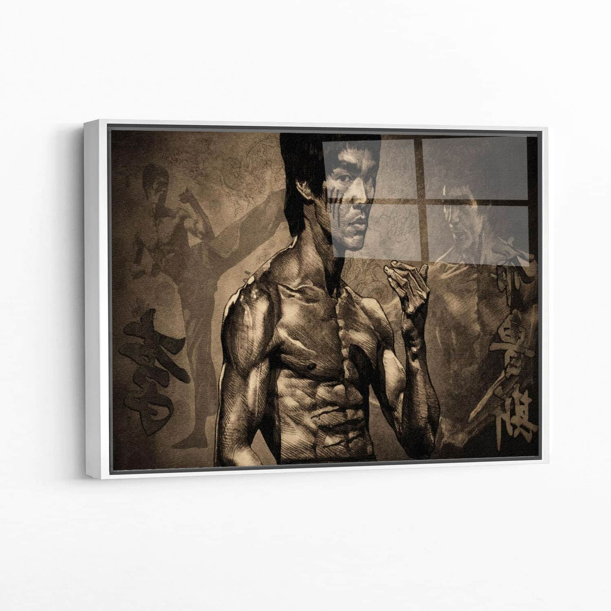 Framed acrylic — white