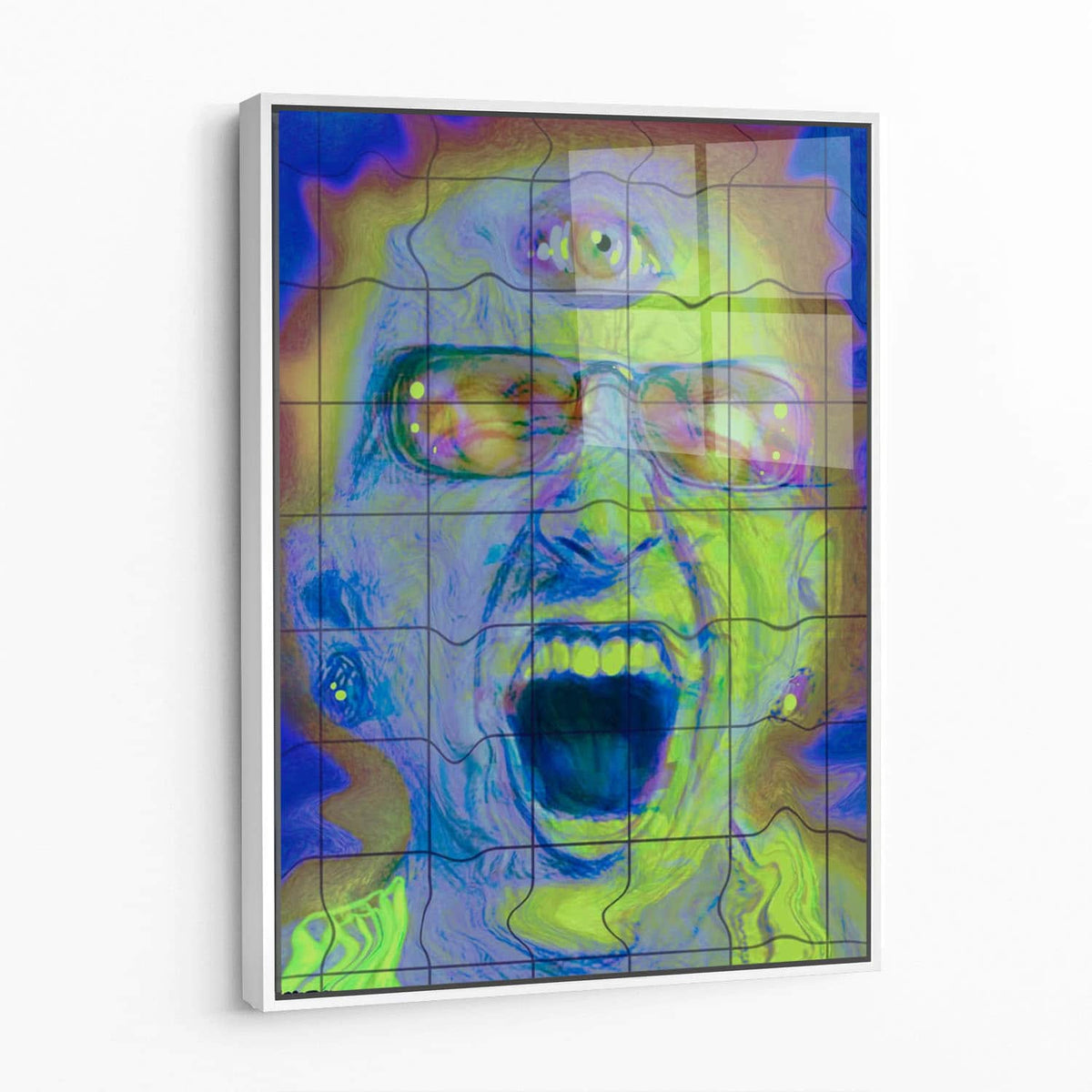 Framed acrylic — white