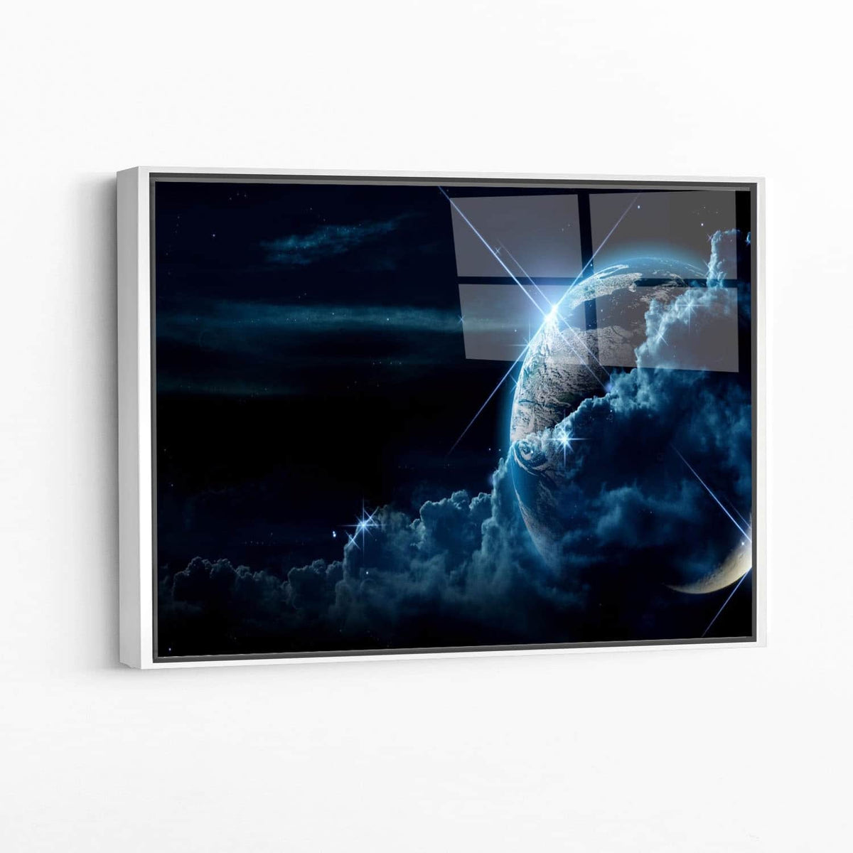 Framed acrylic — white