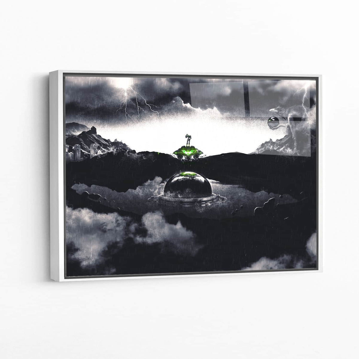 Framed acrylic — white
