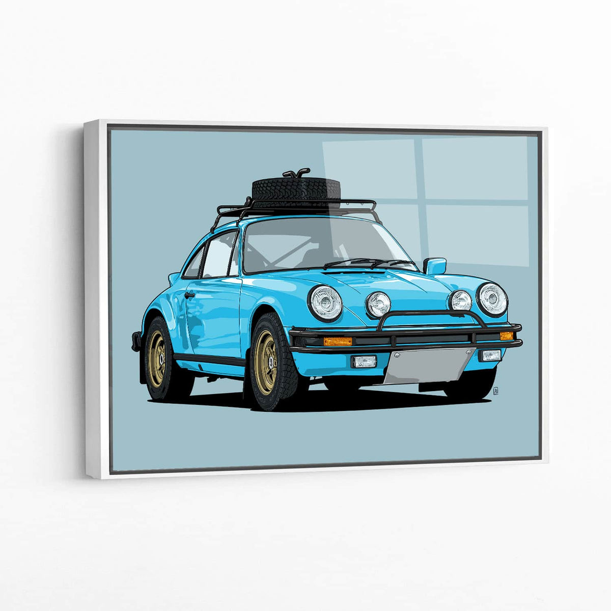 Framed acrylic — white