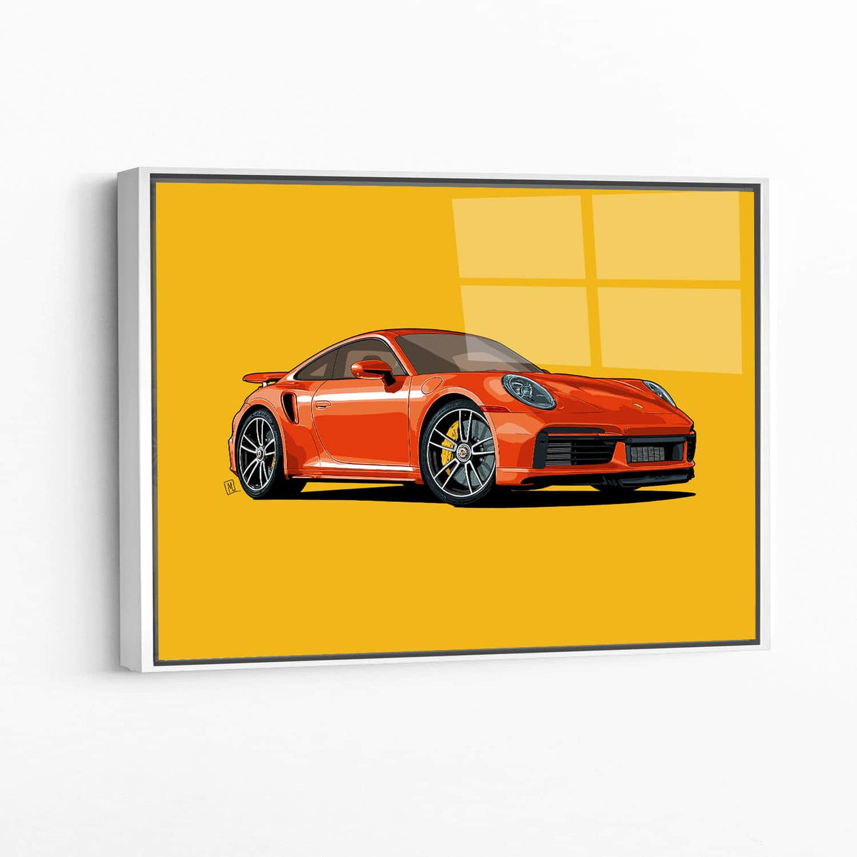 Framed acrylic — white