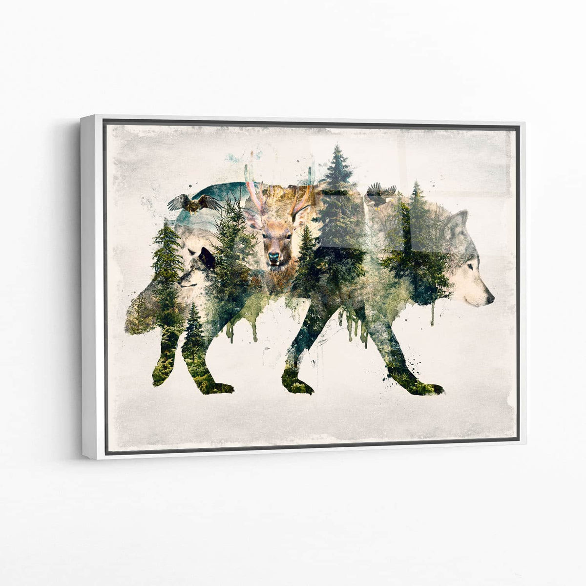 Framed acrylic — white