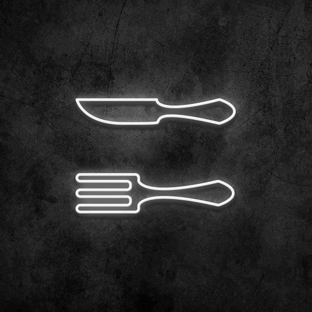 Fork and Knife Neon Sign Canvas Freaks