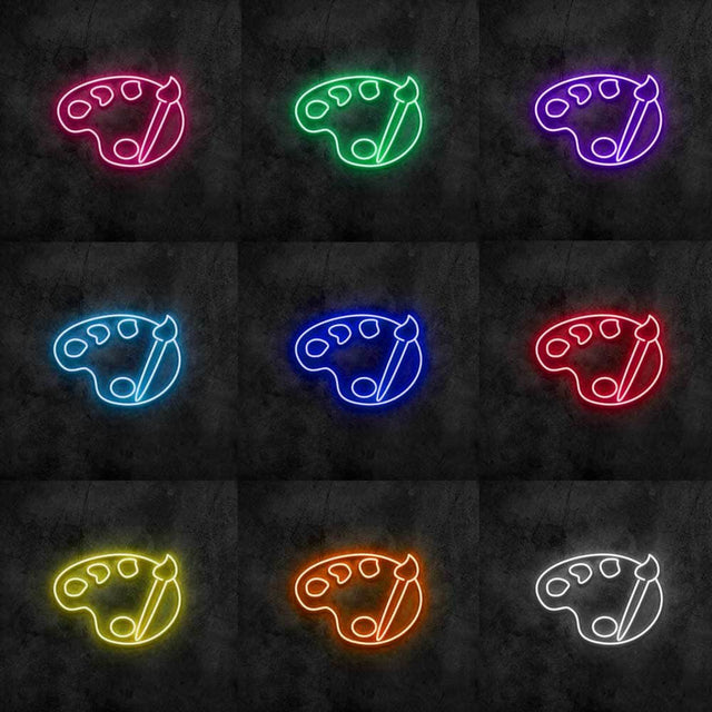 Paint Palette Neon Sign Canvas Freaks