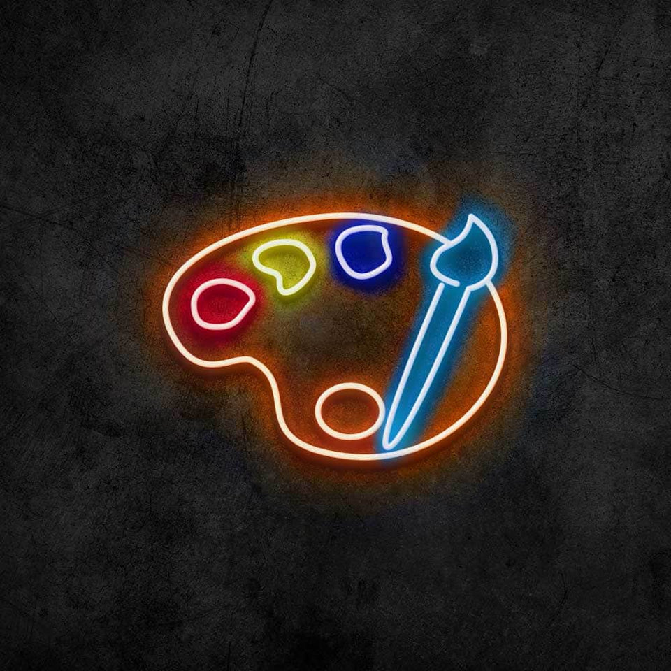 Paint Palette Neon Sign Canvas Freaks
