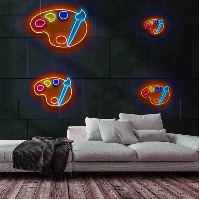 Paint Palette Neon Sign Canvas Freaks