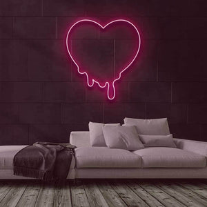 Dripping Heart Neon Sign