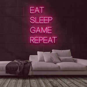 Eat Sleep Game Repeat Neon Sign
